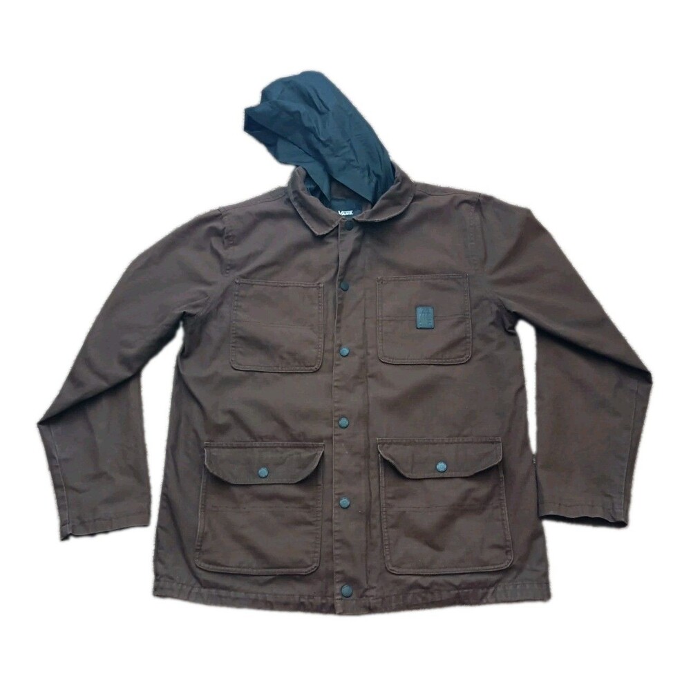 Vans Drill Chore Coat Men’s Medium M Brown Canvas Workwear Field Hooded Jacket